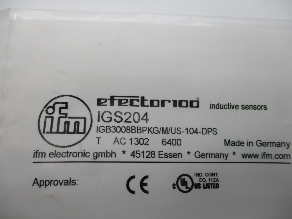 IFM EFECTOR IGB3008BBPKG/M/US-104-DPS IGS204 NSMP