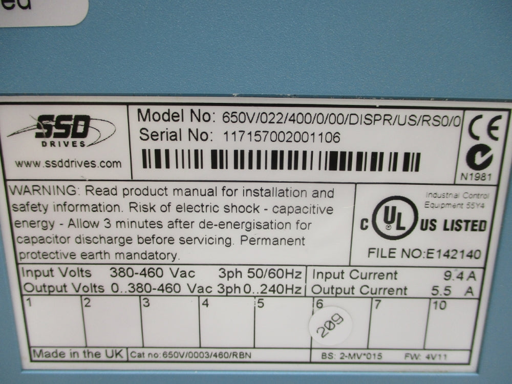 SSD DRIVES 650V/022/400/0/00/DISPR/US/RS0/0 NSNP