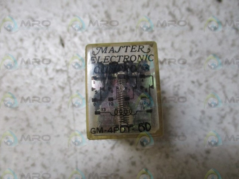 MAST ELECTRONIC CONTROLS GM-4PDT-6D RELAY *NEW NO BOX*