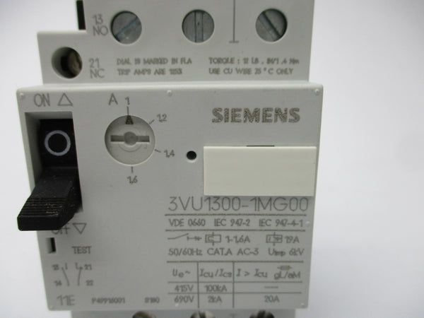 SIEMENS 3VU1300-1MG00 690V 1-1.6A NSNP