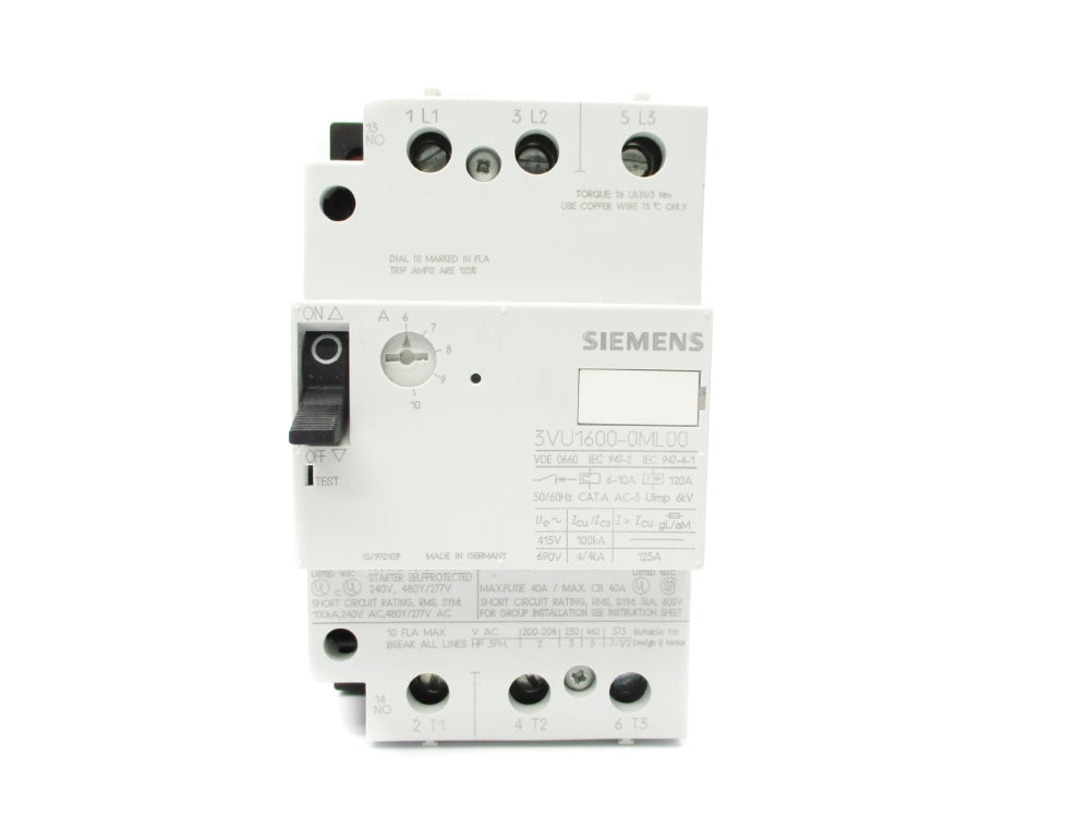 SIEMENS 3VU1600-0ML00 6-10A NSNP