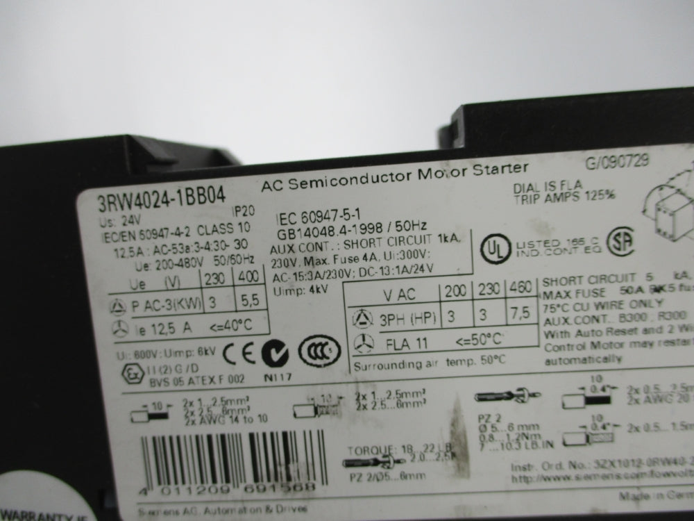 SIEMENS 3RW4024-1BB04 NSNP