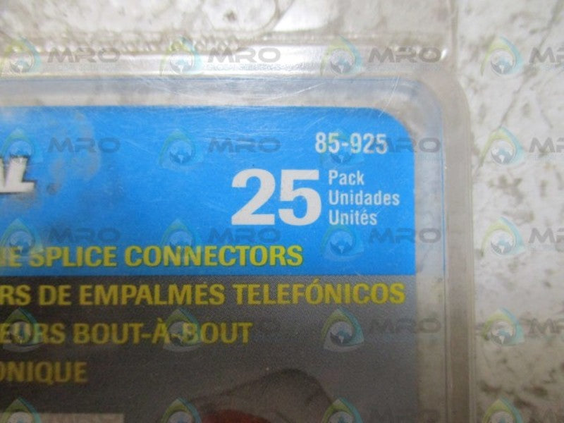 IDEAL 85-925 TELEPHONE SPLICE CONNECTORS (PKG OF 25) *NEW IN ORIGINAL PACKAGE*