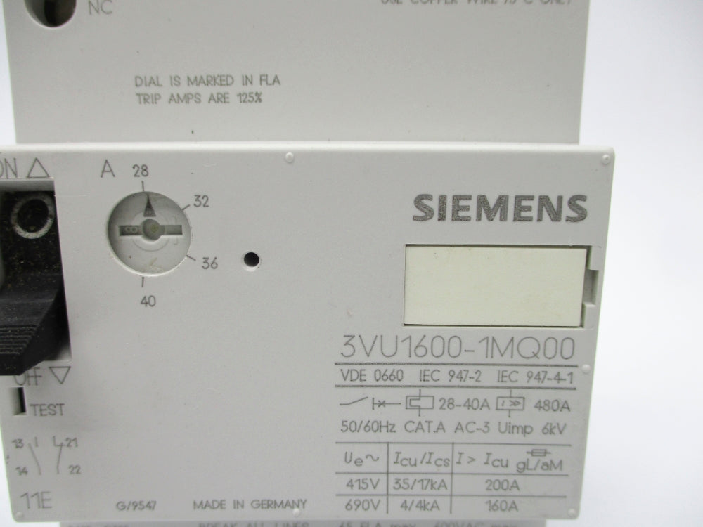 SIEMENS 3VU1600-1MQ00 28-40A NSNP