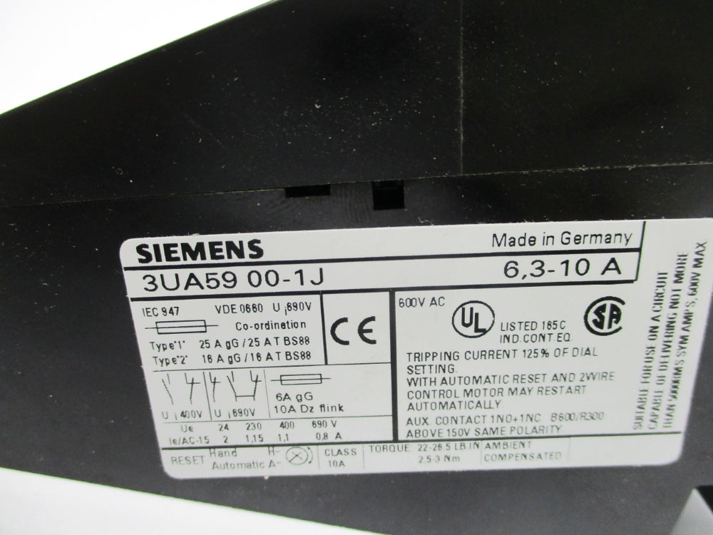 SIEMENS 3UA5900-1J 6.3-10A NSNP