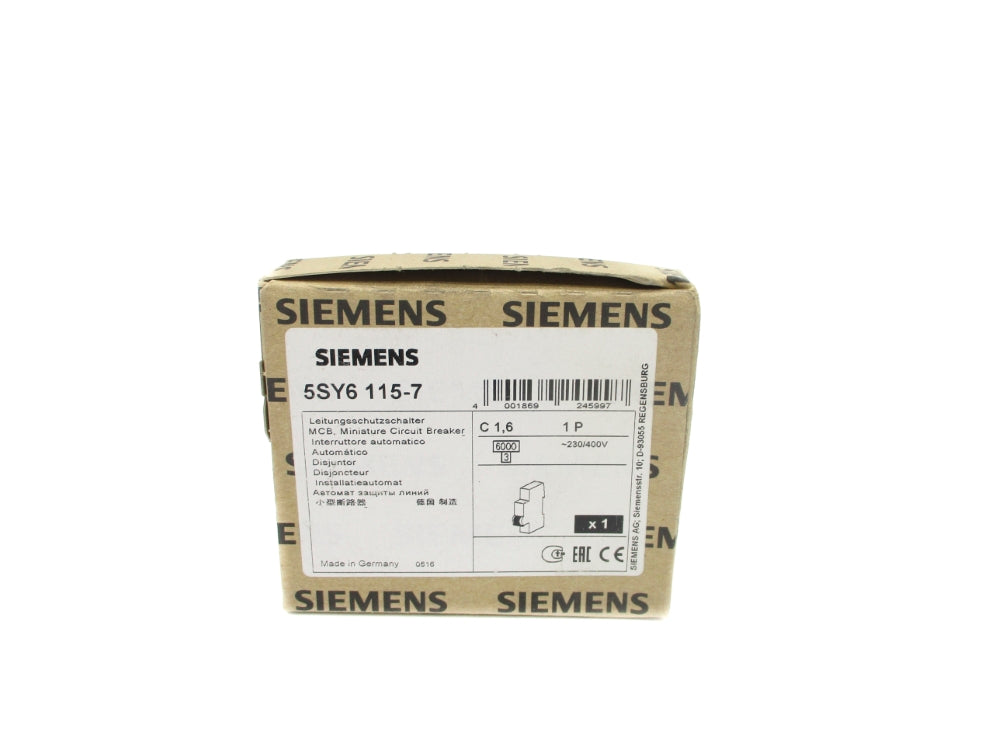 SIEMENS 5SY6115-7 1.6A 230/400V NSFS