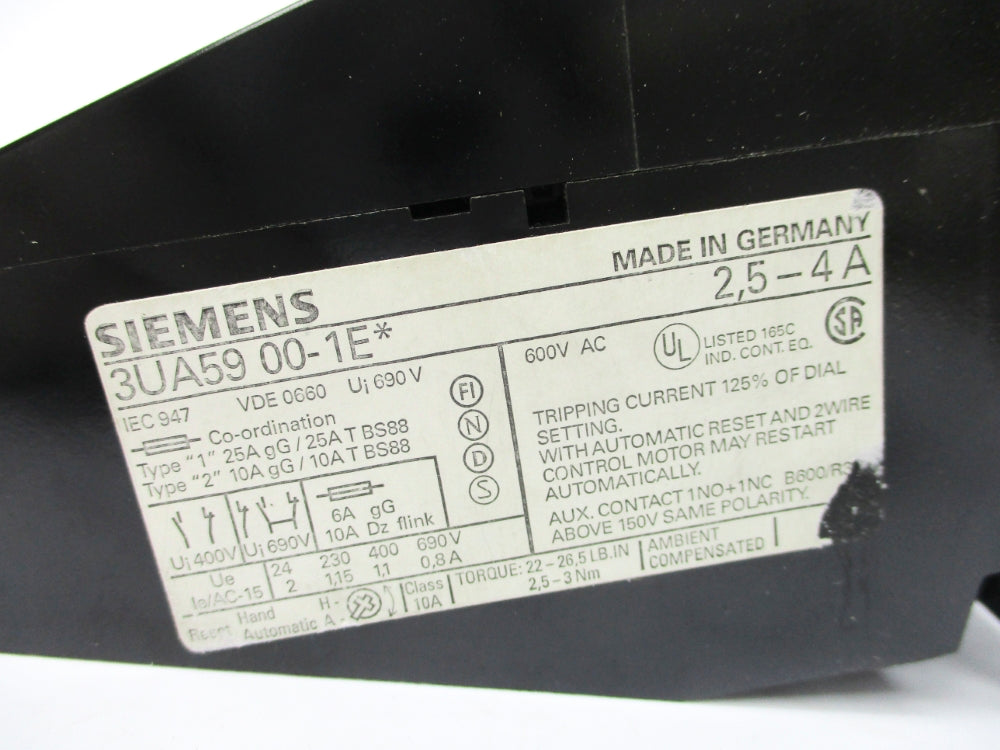 SIEMENS 3UA5900-1E 2.5-4A NSNP