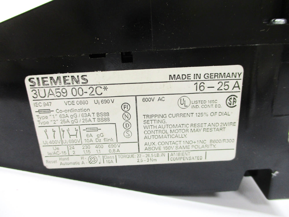 SIEMENS 3UA5900-2C 16-25A NSNP