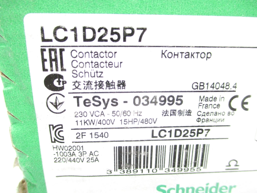 SCHNEIDER ELECTRIC LC1D25P7 230V NSFS