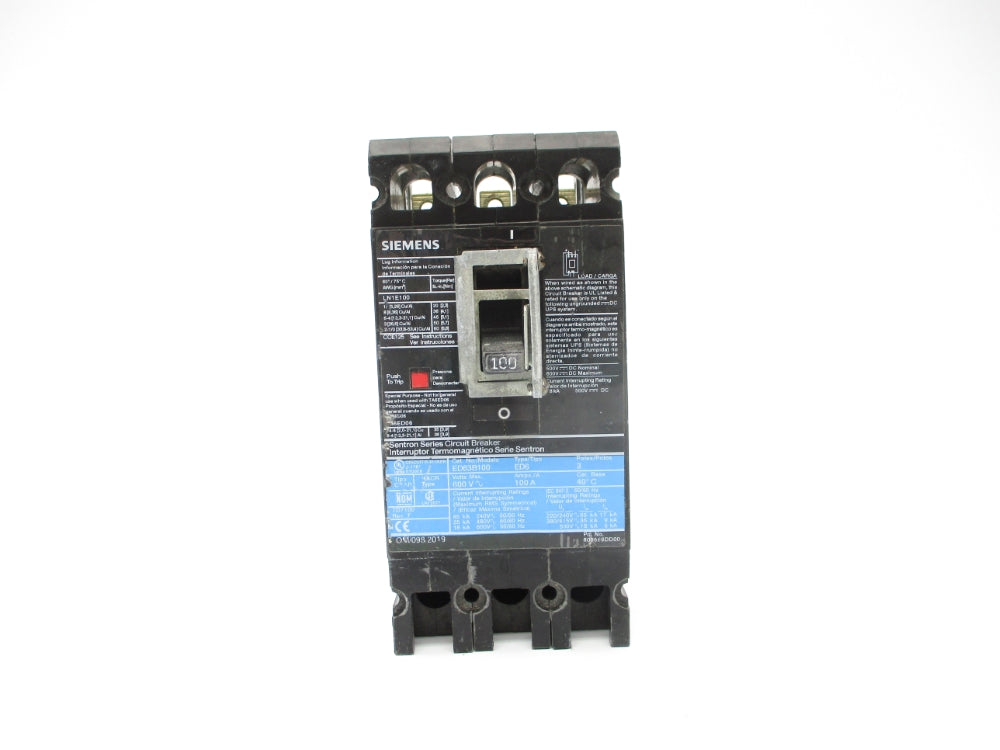 SIEMENS ED63B100 100A 600V UNMP