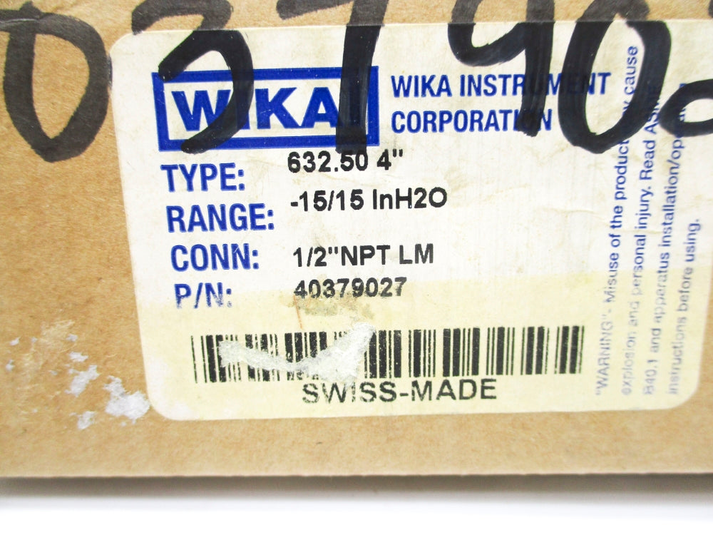 WIKA 40379027 -15/15INH2O NSMP