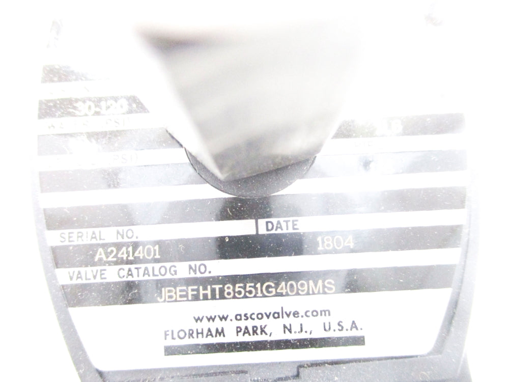 ASCO JBEFHT8551G409MS 24/DC 30-120PSI NSNP