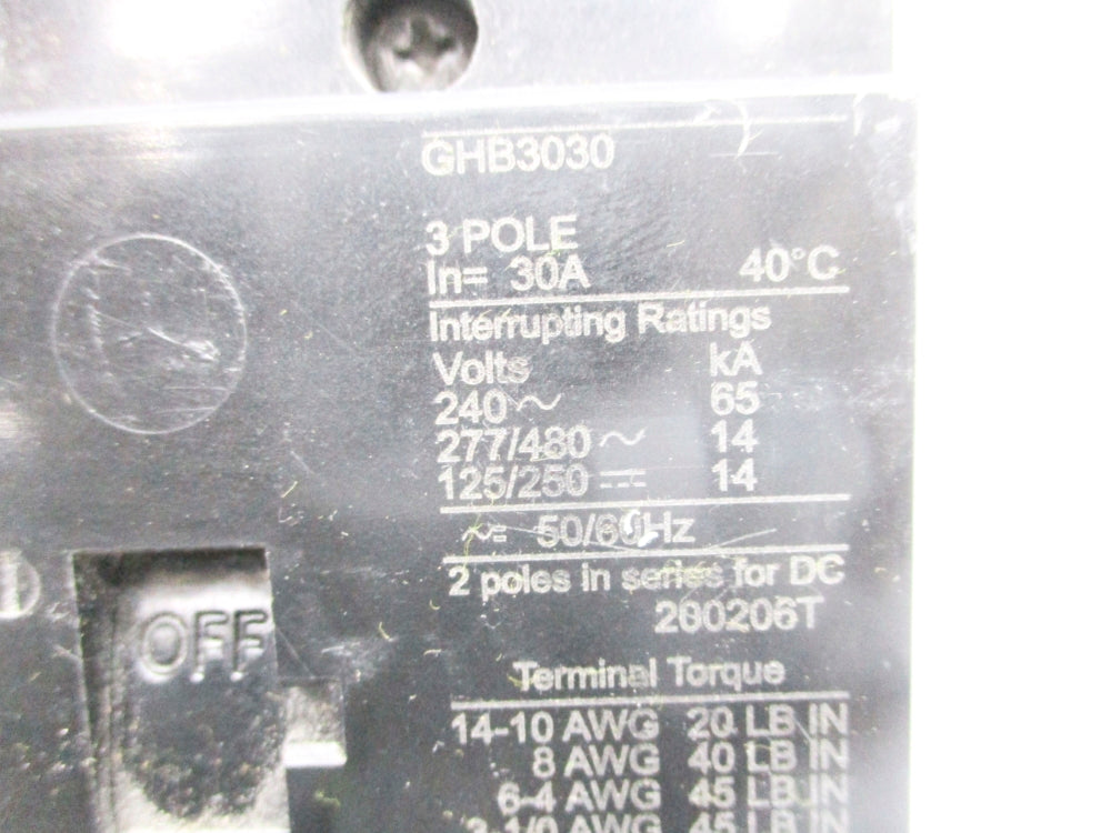 EATON GHB3030 30A 277/480V UNMP