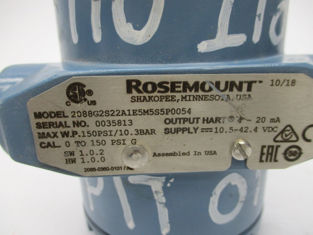 ROSEMOUNT 2088G2S22A1E5M5S5P0054 0-150PSI UNMP