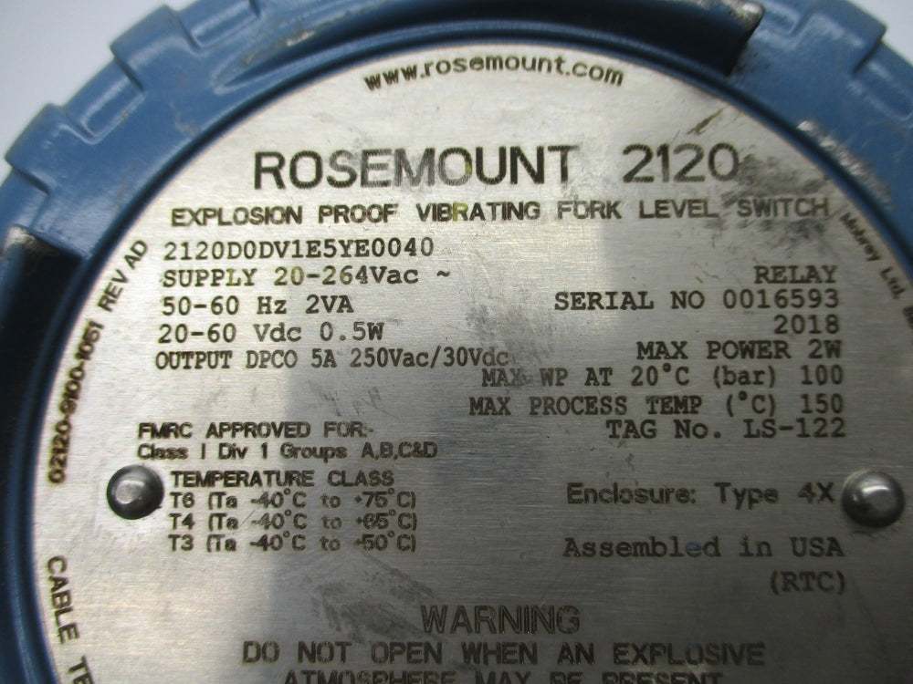 ROSEMOUNT 2120D0DV1E5YE0040 UNMP
