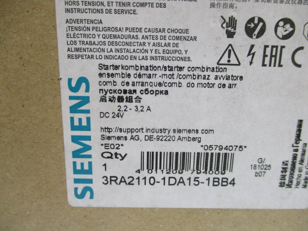 SIEMENS 3RA2110-1DA15-1BB4 NSMP