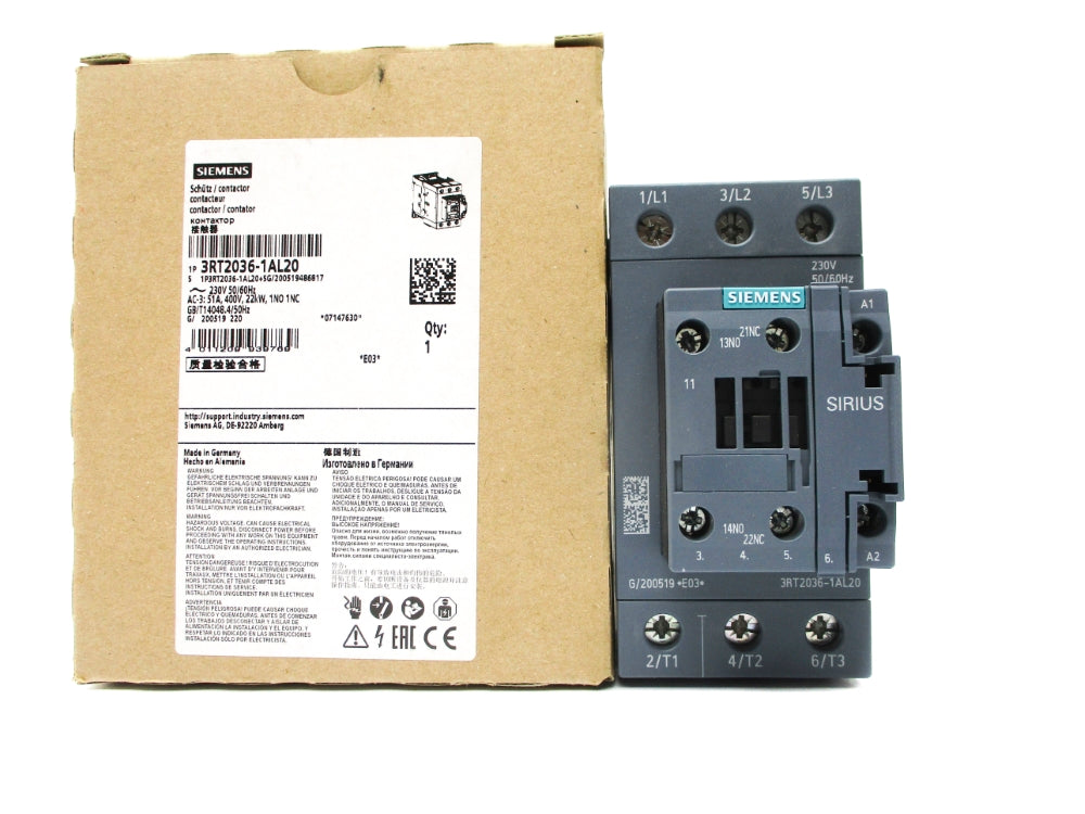 SIEMENS 3RT2036-1AL20 230V NSMP