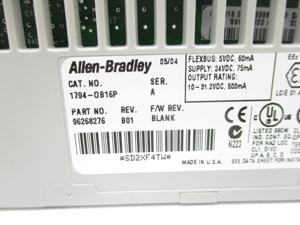 ALLEN BRADLEY 1794-OB16P SER. A 10-31.2VDC NSNP