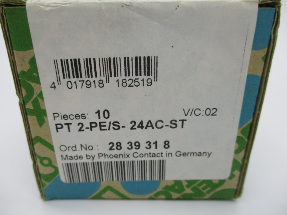 PHOENIX CONTACT PT2-PE/S-24AC-ST 2839318 (PKG OF 10) NSFS