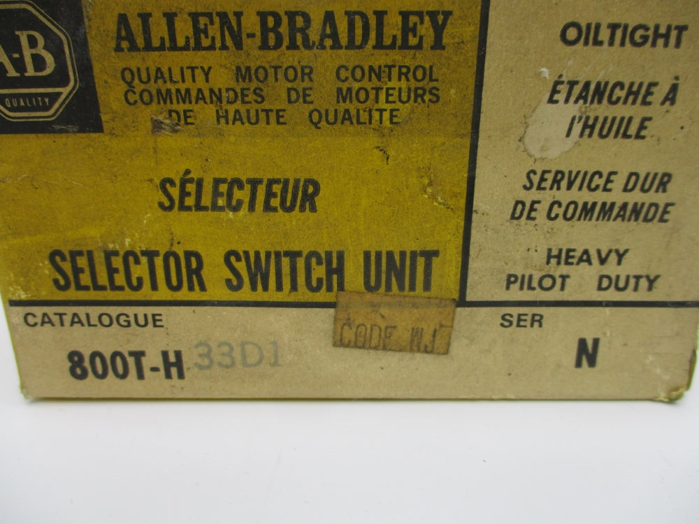 ALLEN BRADLEY 800T-H33D1 SER. N (BK/YL) NSMP