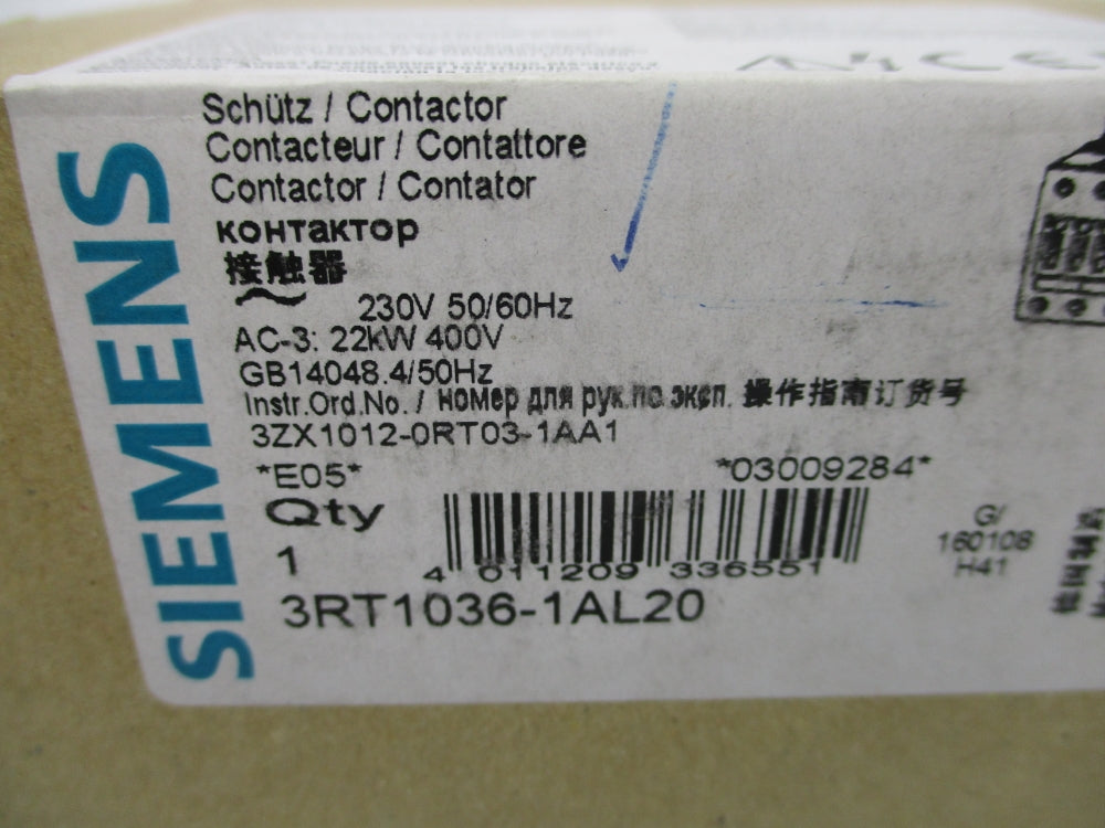 SIEMENS 3RT1036-1AL20 230V NSMP