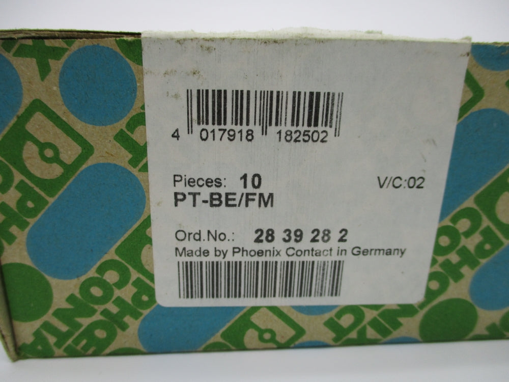 PHOENIX CONTACT PT-BE/FM 2839282 (PKG OF 10) NSMP