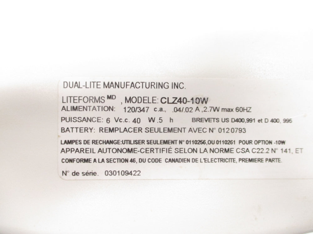 DUAL-LITE CLZ40-10W UNMP
