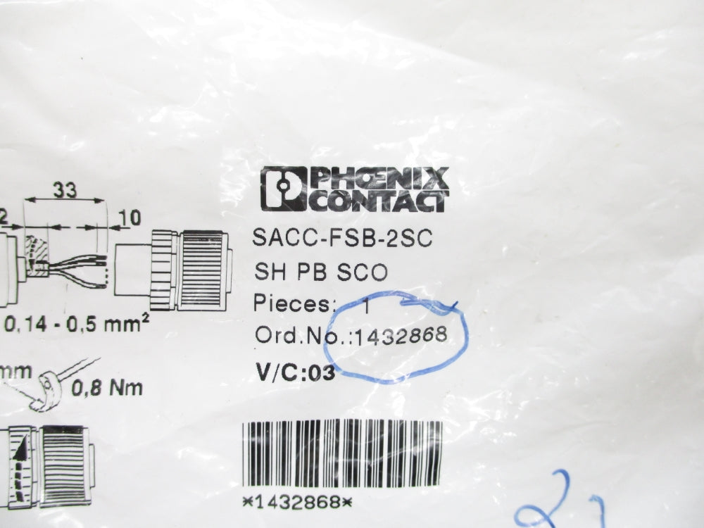 PHOENIX CONTACT SACC-FSB-2SCSHPBSCO 1432868 NSMP