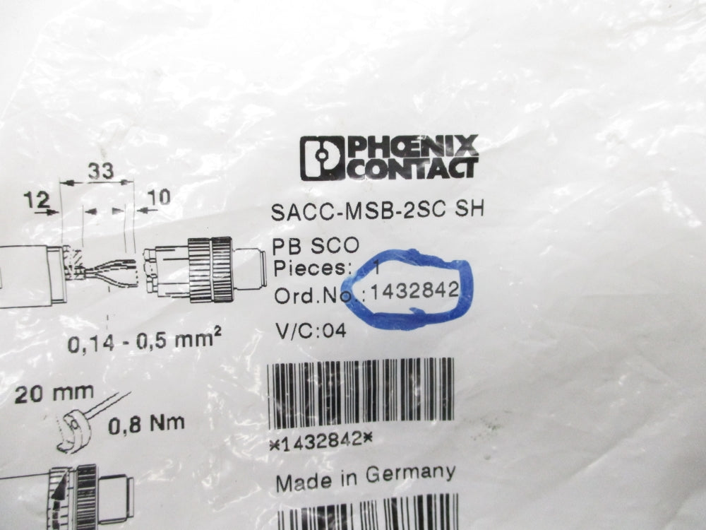 PHOENIX CONTACT SACC-MSB-2SCSHPBSCO 1432842 NSMP