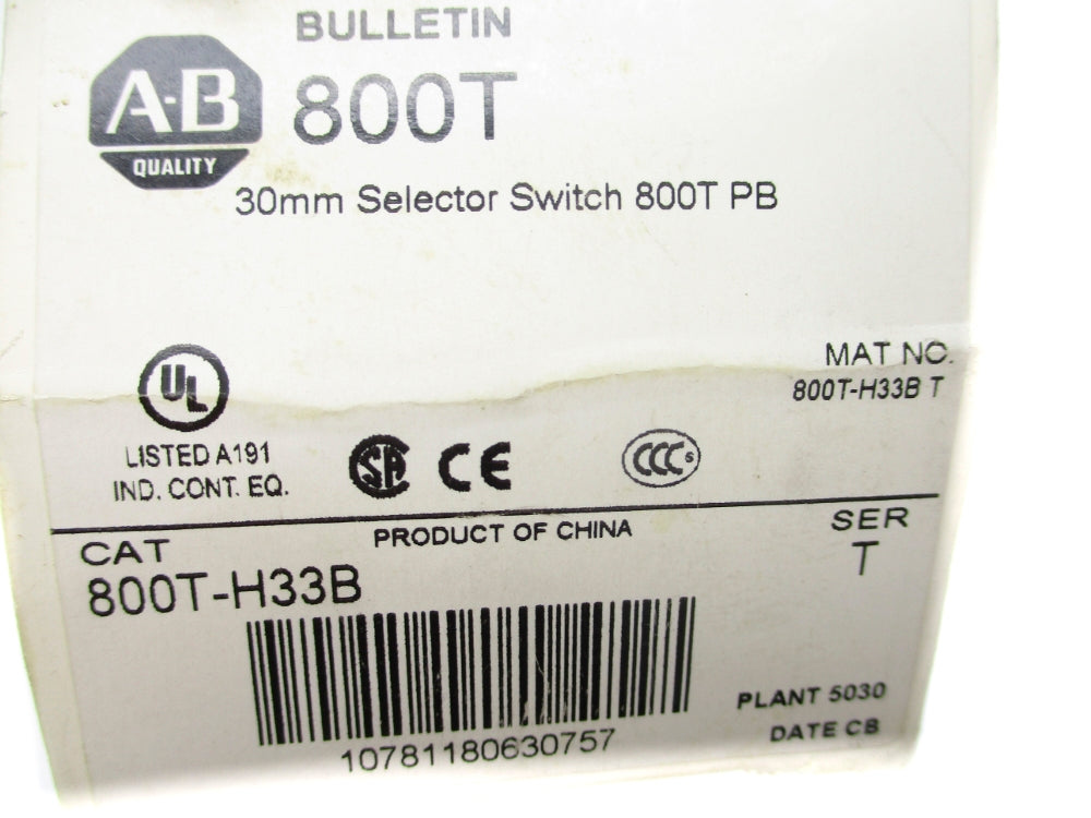 ALLEN BRADLEY 800T-H33B SER. T (AS PICTURED) (WH) NSMP