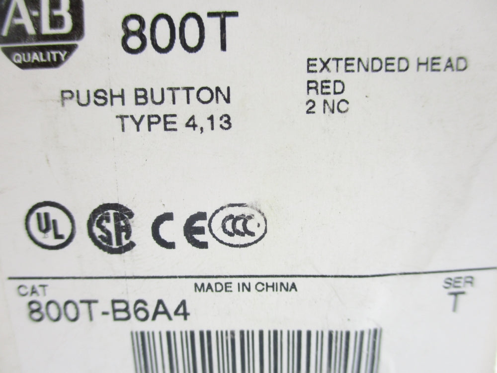 ALLEN BRADLEY 800T-B6A4 SER. T (WH) NSMP