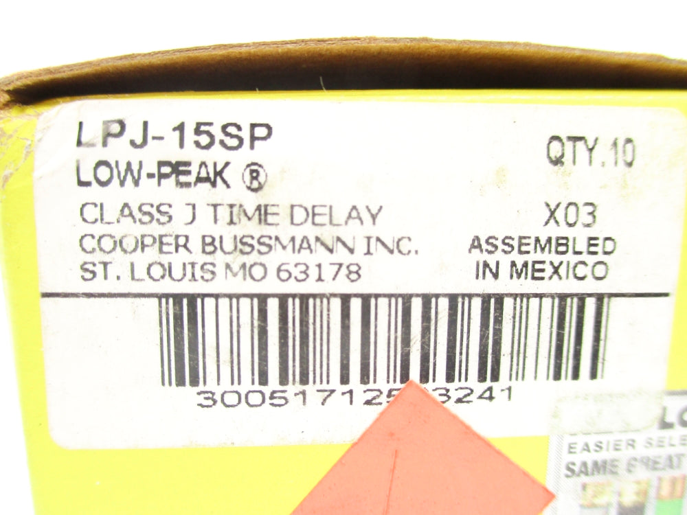 BUSSMANN LPJ-15SP 600VAC 15A (PKG OF 10) NSMP