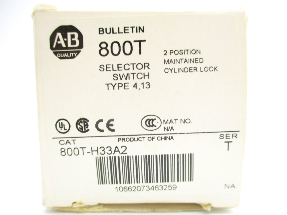 ALLEN BRADLEY 800T-H33A2 SER. T (NO KEY) (WH) NSMP