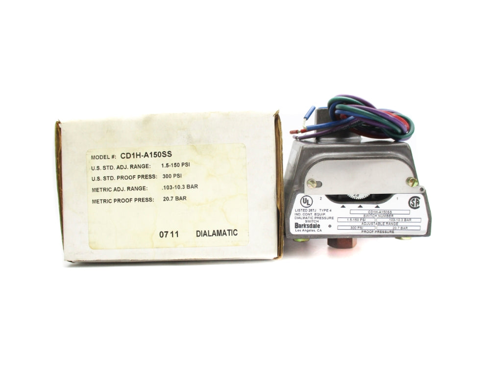 BARKSDALE CD1H-A150SS 600VAC 10A 1.5-150PSI NSMP