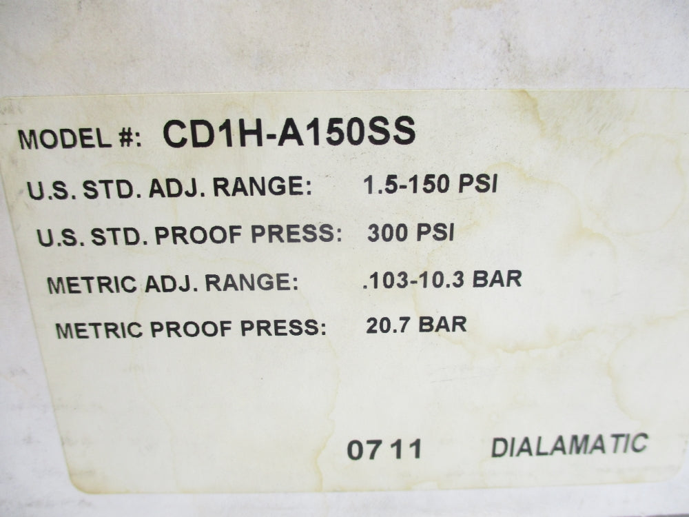 BARKSDALE CD1H-A150SS 600VAC 10A 1.5-150PSI NSMP