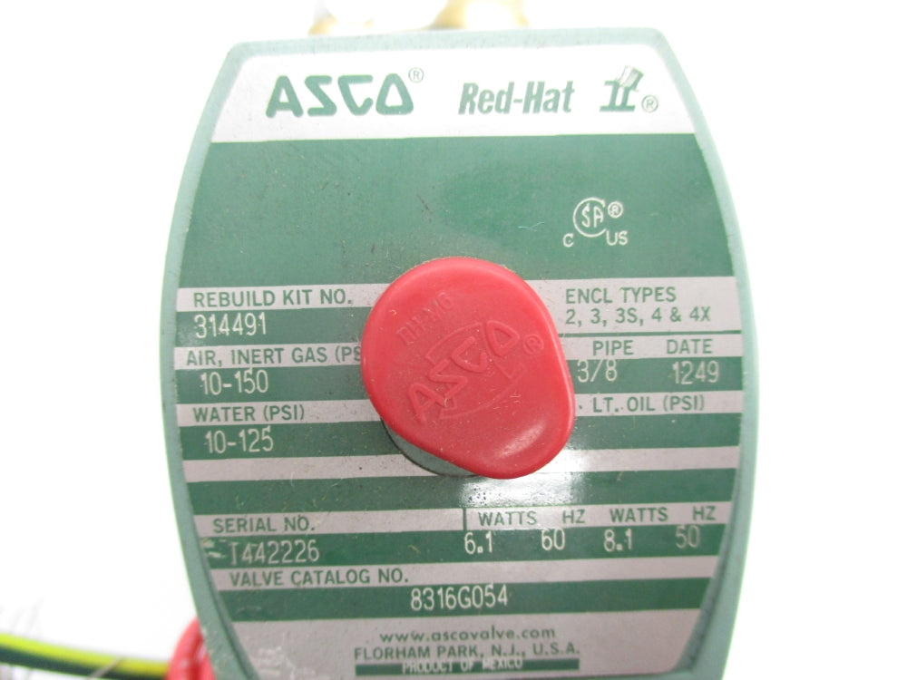 ASCO 8316G054 10-125PSI 120/60 110/50 NSNP