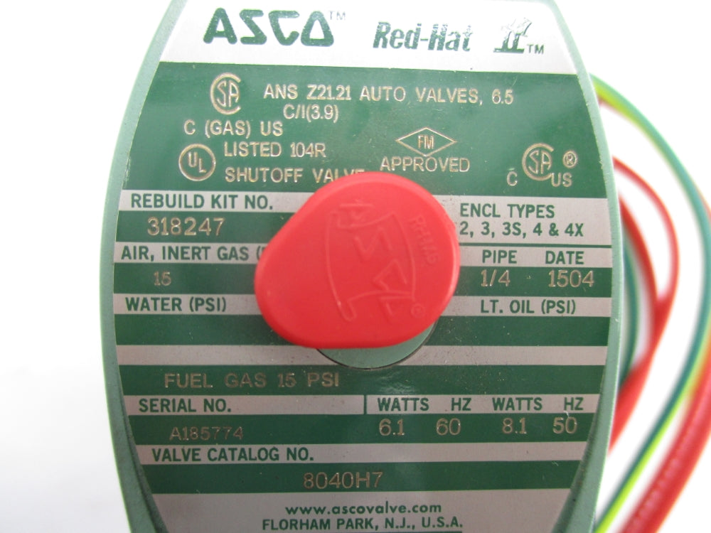 ASCO 8040H7 110/120V 15PSI 1/4" NSNP