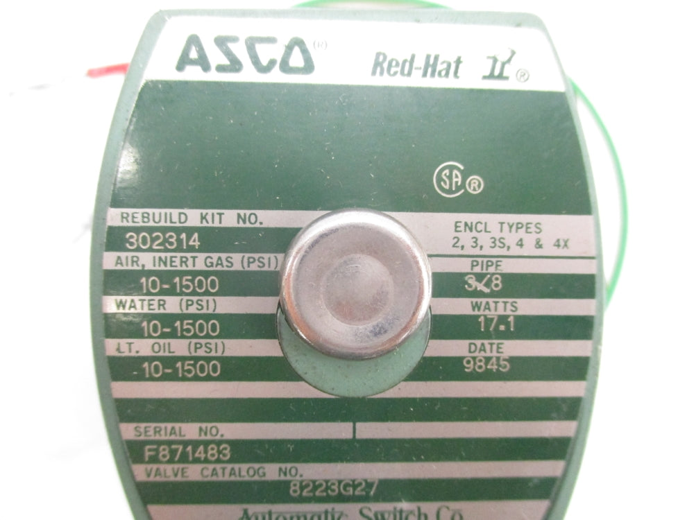 ASCO 8223G27 10-1500PSI 120/60 110/50 NSNP