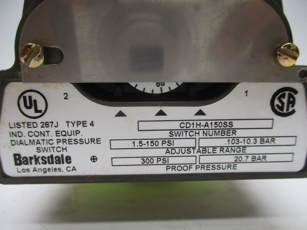 BARKSDALE CD1H-A150SS 1.5-150PSI NSNP