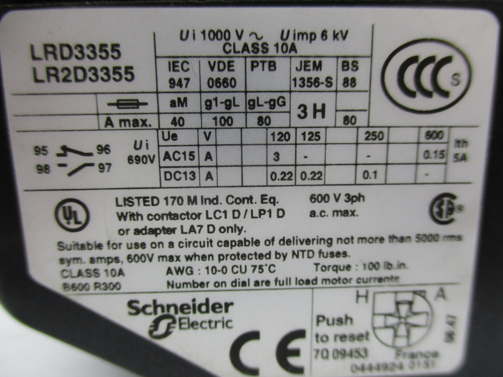 TELEMECANIQUE LRD3355 30-40A NSNP