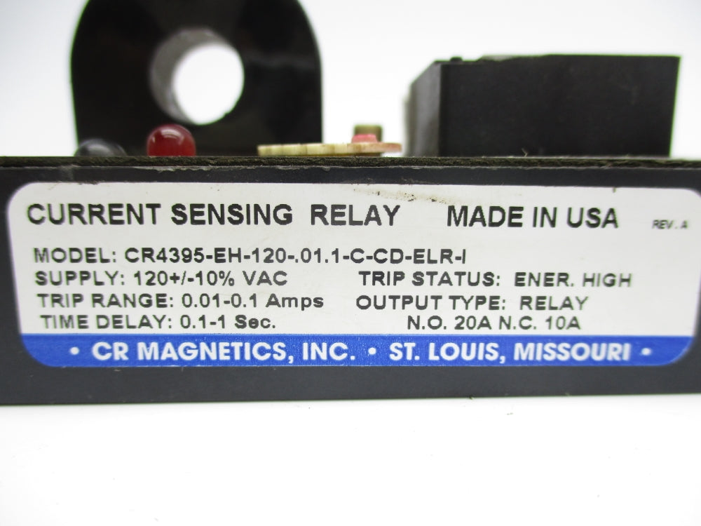 CR MAGNETICS CR4395-EH-120-.01.1-C-CD-ELR-1 120VAC 10/20A 0.1-1S UNMP