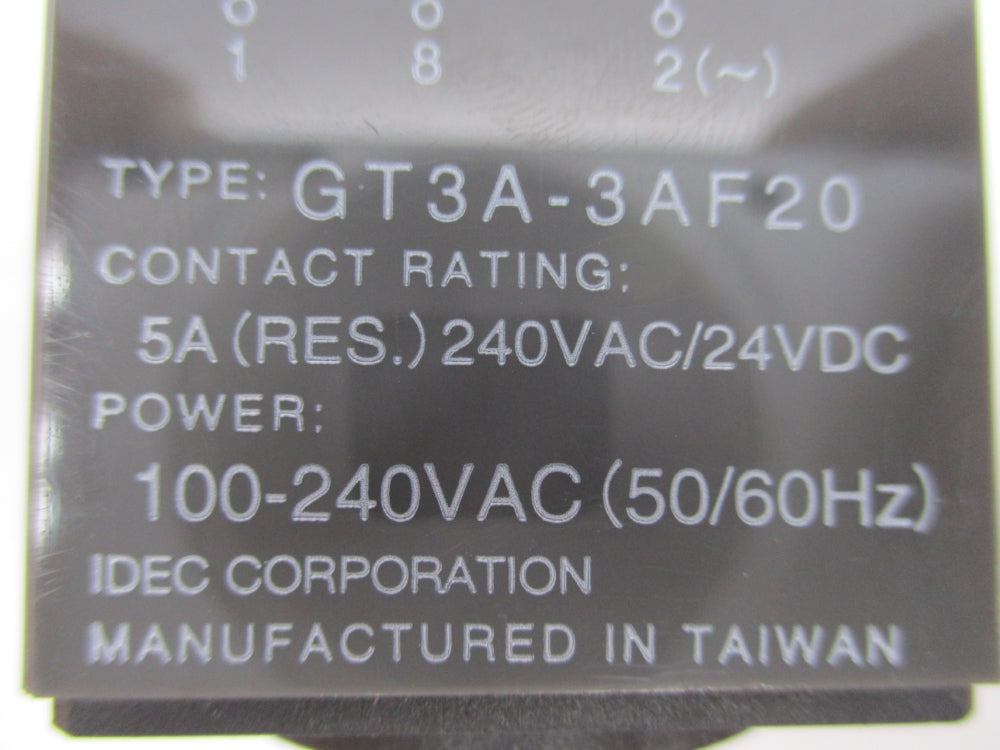 IDEC GT3A-3AF20 100-240VAC 5A 0.1-1S NSNP