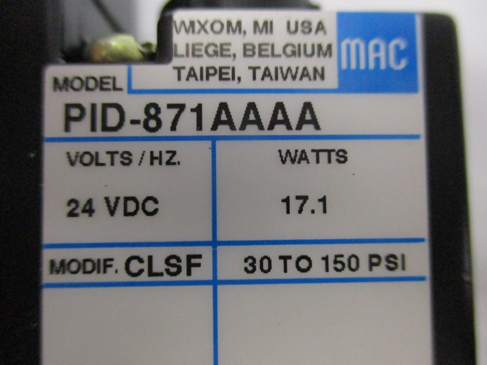 MAC PID-871AAAA 24VDC 30/150PSI NSNP