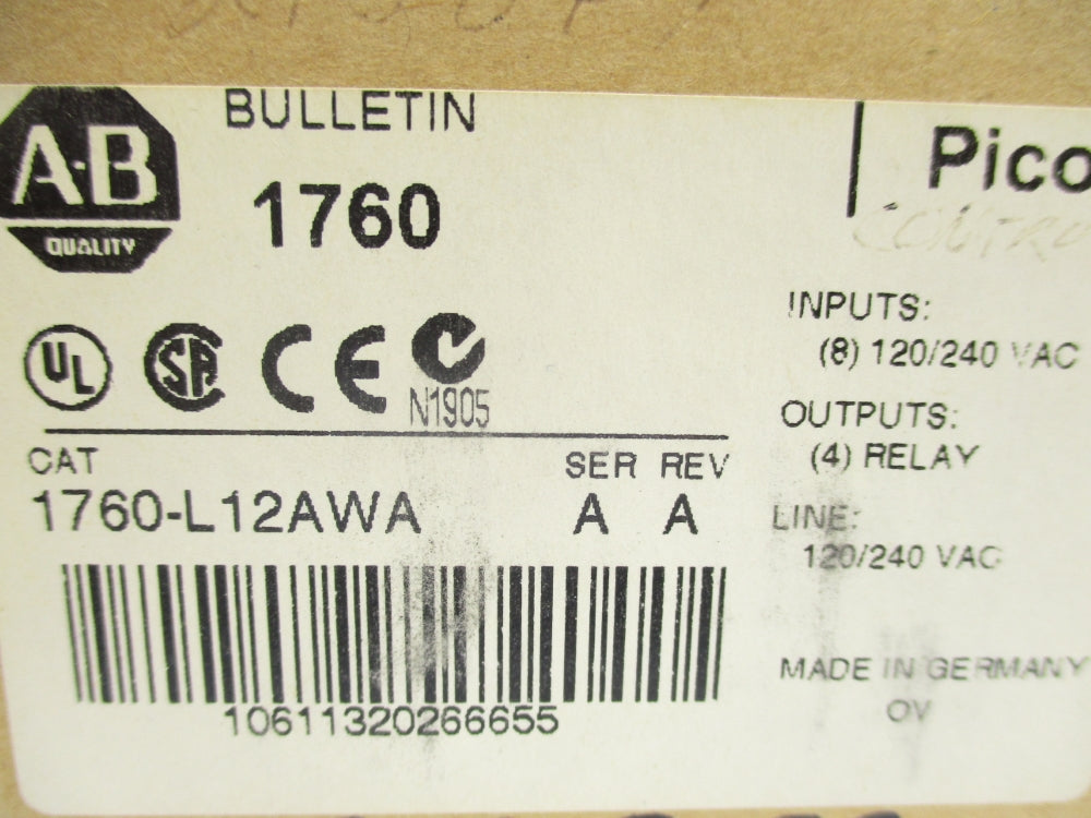 ALLEN BRADLEY 1760-L12AWA SER. A NSMP