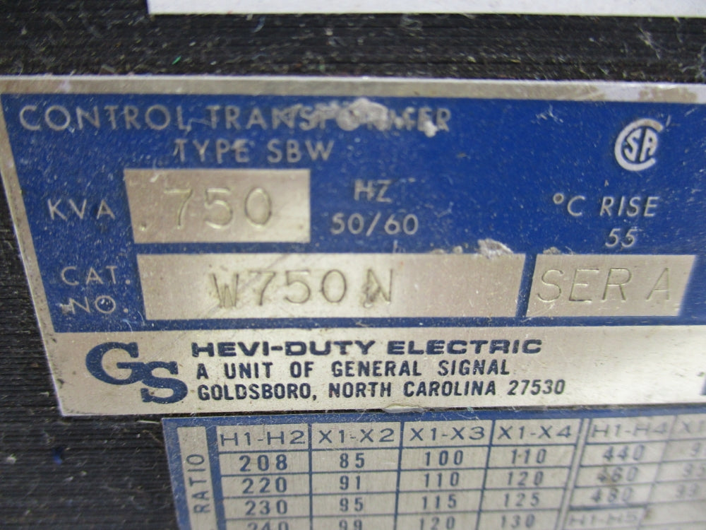 GENERAL SIGNAL W750N SER. A 750KVA UNMP