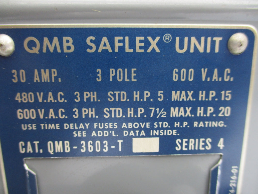 SQUARE D QMB3603T SER. 4 600VAC 30A NSMP