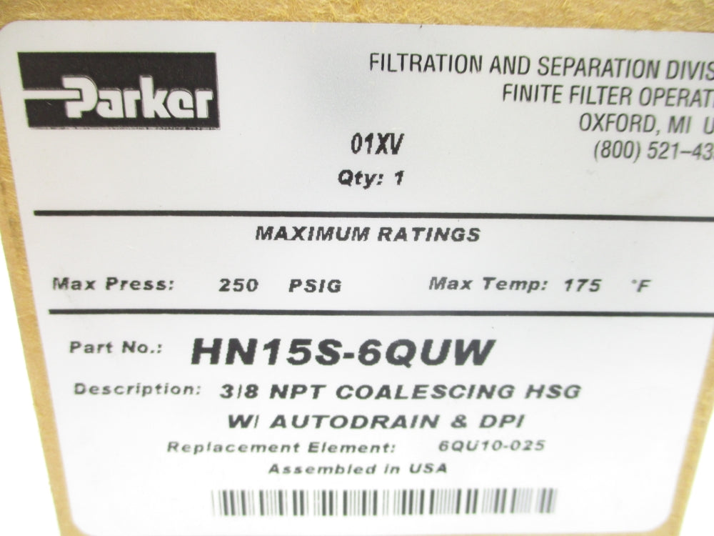 PARKER HN15S-6QUW NSMP