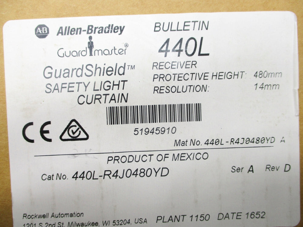 ALLEN BRADLEY 440L-R4J0480YD SER. A (BR/WH) NSMP