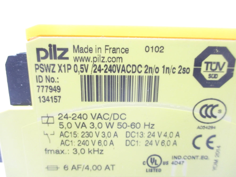PILZ PSWZX1P0,5V/24-240VACDC2N/O1N/C2SO 24-240VAC NSNP