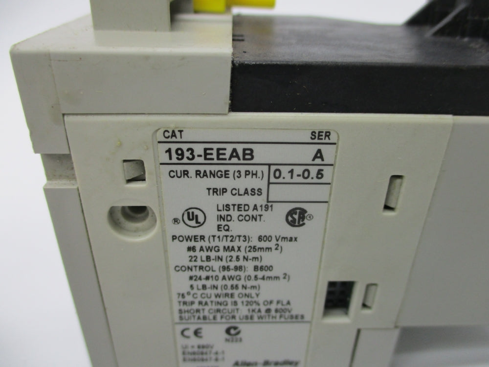 ALLEN BRADLEY 193-EEAB SER. A 0.1-0.5A NSNP